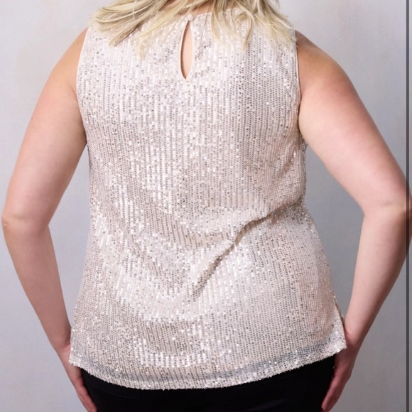 NWT LC Lauren Conrad Sequin Tank Plus Size 4X - Picture 3 of 10